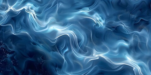 Abstract Blue Fluid Background with Wave Patterns in Liquid Medium. Concept Abstract Art, Blue Fluid, Wave Patterns, Liquid Medium