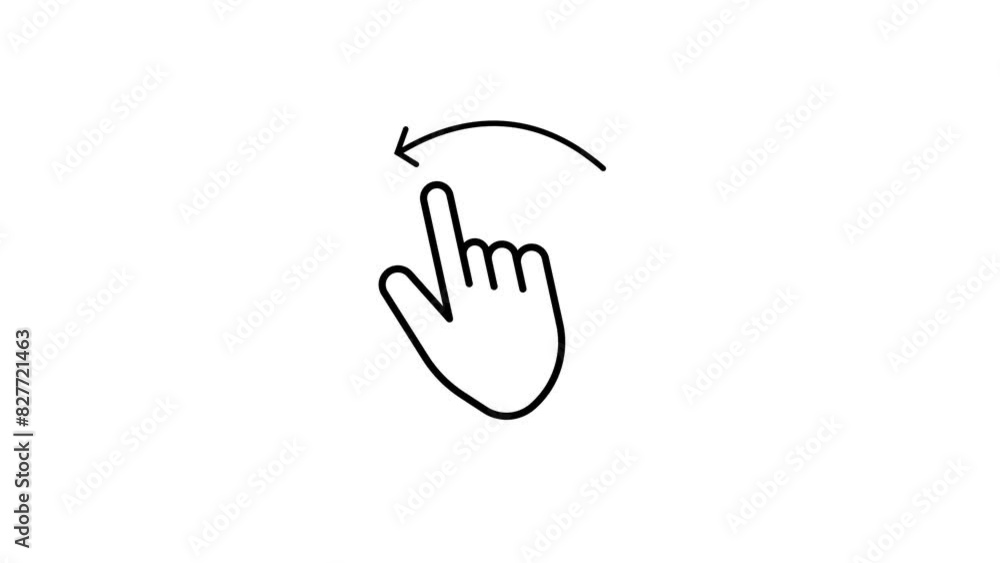 Poster animated move to left linear icon. digital device interaction. touchpad control. swipe and slide.