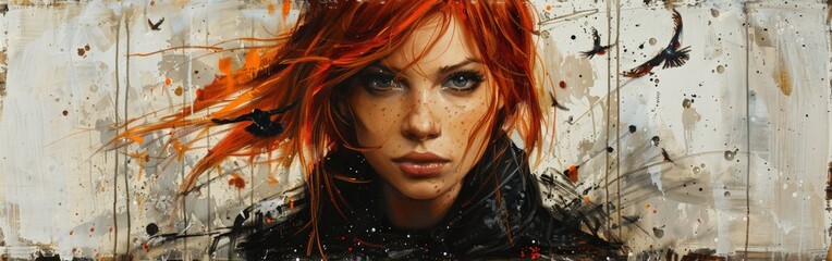 Obraz premium Portrait of a Woman With Red Hair