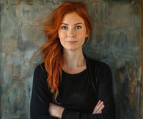 Portrait of a Woman With Red Hair