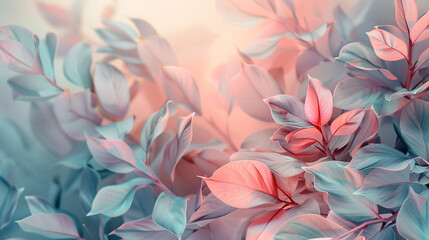 Beautiful Foliage in Pastel Colours. Contemporary Design Background 