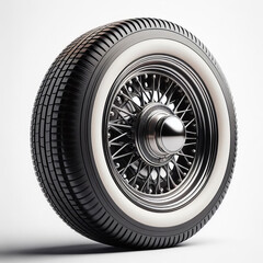 Obraz premium Vintage sedan's wheel and rim