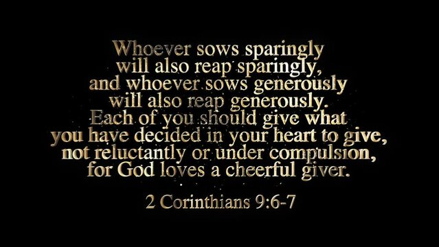Golden Bible Verse, 2 Corinthians 9-6