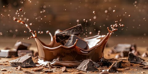 Indulgent Crown of Cascading Chocolate Streams. Concept Indulgent Treats, Chocolate Delights, Decadent Desserts, Tempting Sweets