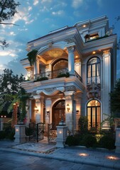 Obraz premium Luxurious Villa in a Serene Natural Setting