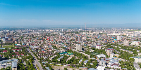 Springtime Aerial View of Bishkek City