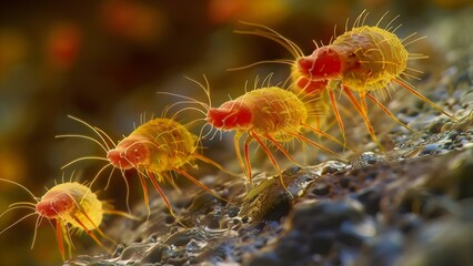 Fototapeta premium The Connection Between Dust Mites and Allergies. Concept Indoor Allergens, Dust Mites, Allergy Symptoms, Respiratory Issues, Prevention Measures