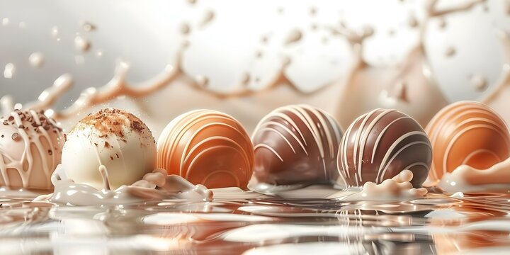 Creamy chocolate treat with a milk splash backdrop sweet indulgence captured. Concept Food Photography, Food Styling, Milk Splash Photography, Sweet Treats, Indulgence Photography