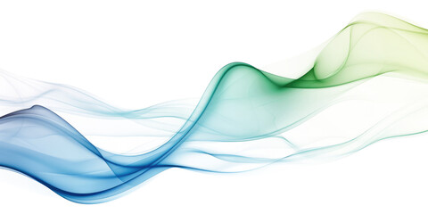 blue green smooth smoke wave isolated on white or transparent png