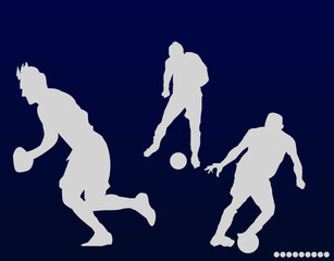 siluetas de futbol editable unicolor