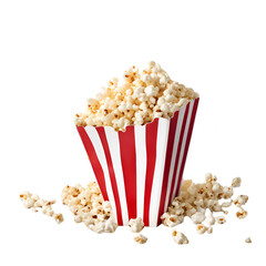 Tasty pop corn close up on a transparent background 