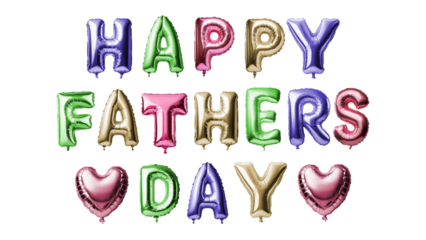 holiday. happy father`s day party made of balloons.multi-colored.isolated on a transparent background. png