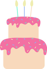 Set of baby shower concept, cake