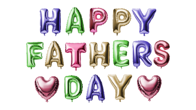 holiday. happy father`s day party made of balloons.multi-colored.isolated on a transparent background. png	