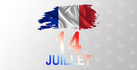 Happy Bastille day france greetings. vector illustration design.