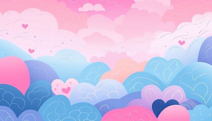 hand painted doodle background, cute  Notepad theme pastel color