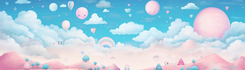 hand painted doodle background, cute  Whiteboard theme pastel color