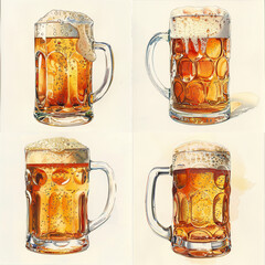 a color illustration of glass beer