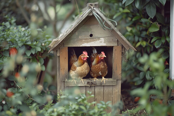 A chicken coop in the garden