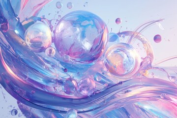 Water droplets in abstract form and vibrant style