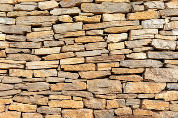 Natural Flat Stones Wall Texture Background for Architecture and Design