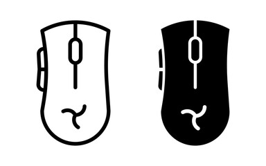 Gaming mouse icon. Gaming device symbol. Computer wireless mouse isolated illustration.