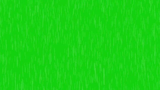 Green Screen heavy rain drops falling effect and splash animation green screen chroma key.
