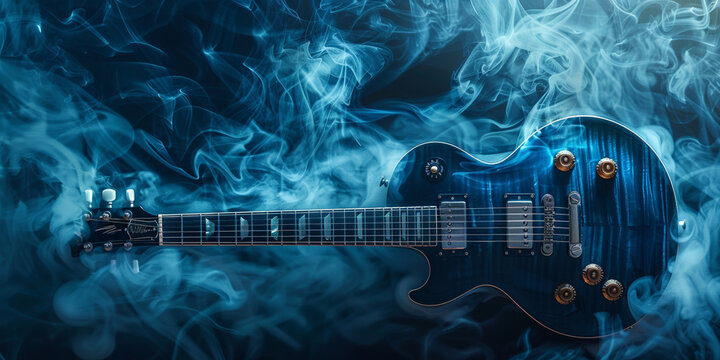 Aesthetic Guitar against Colorful Background