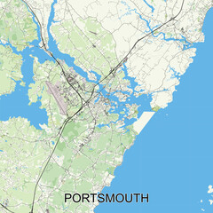 Portsmouth, New Hampshire, United States map poster art