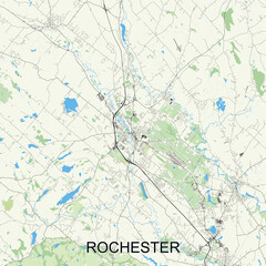 Rochester, New Hampshire, United States map poster art