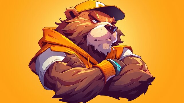 Iconic Beaver Mascot Logo for Sports and Esports featuring a lively Cartoon Beaver Mascot