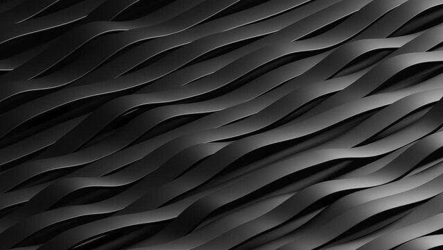 Black parallel stripes moving in waving motion. Illustration as loopable background for videos and social media