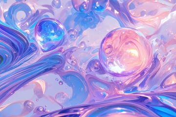 Abstract painting of water droplets in colorful creation