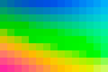 Gradient rainbow background. Geometric texture from multicolor squares for publication, design, poster, calendar, post, screensaver, wallpaper, post, cover, banner, website. Vector illustration