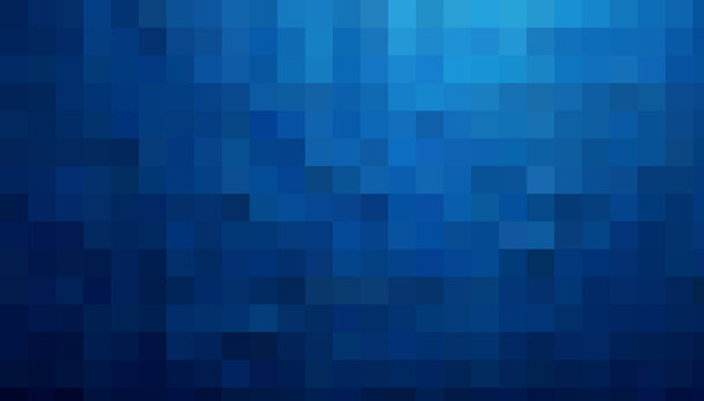 Gradient blue background. Geometric texture of light-dark blue squares. The substrate for branding, calendar, postcard, screensaver, poster, cover. A place for your design or text. Vector illustration