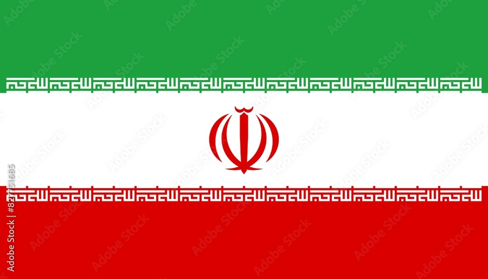 Wall mural Iran flag illustration. Flag of Iran