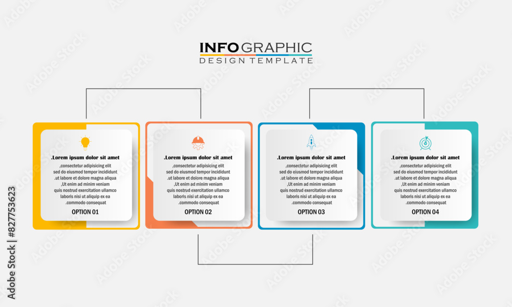 Fototapete infographic design with 4 options or steps. infographics for business concept. can be used for prese