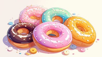 An isolated icon of delicious donuts
