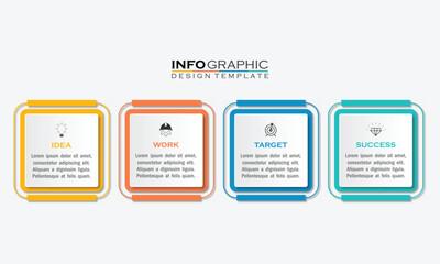 infographic design with 4 options or steps. Infographics for business concept. Can be used for presentations workflow layout, banner, process, diagram, flow chart, info graph, annual report.