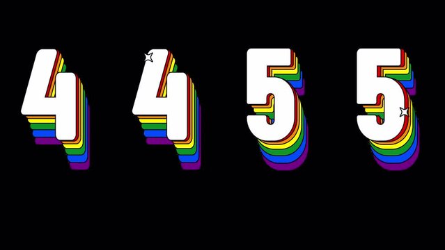 LGBT Animated Numbers. The colors of the rainbow flag symbolize same-sex relationships and the gay, lesbian and bisexual community. Ideal for video content and videos celebrating LGBTQ pride.