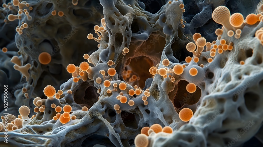 Aufkleber 3. **microscopic landscapes**: showcase super macro photographs of microbial colonies resembling vas