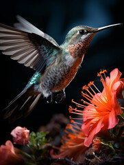 Fototapeta premium hummingbird feeding on flower