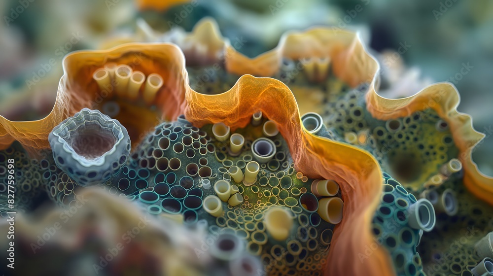 Aufkleber 3. **microscopic landscapes**: showcase super macro photographs of microbial colonies resembling vas