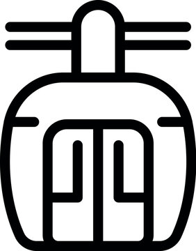 recommend clip art: Simple black and white vector illustration of a cable car icon, perfect for transport themes
