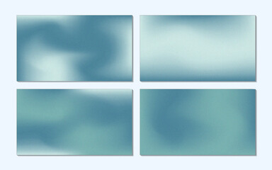 Collection of abstract turquoise gradient backgrounds with rough texture