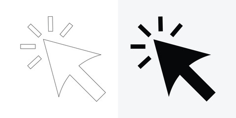Click Set Icon, the icon of a pointer arrow. cursor icon in vector.