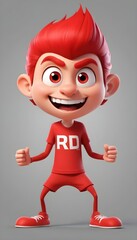 A red cartoon child
