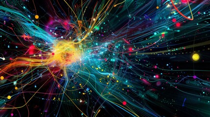 Naklejka premium Dynamic digital visualization of vibrant circuits