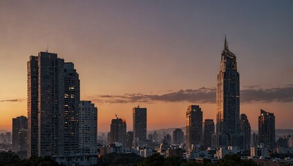 Fototapeta premium hows a cityscape at night.