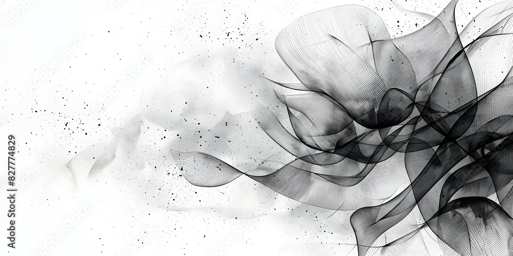 Poster creating an artistic abstract doodle with crosshatching ink pen style on white background. concept a